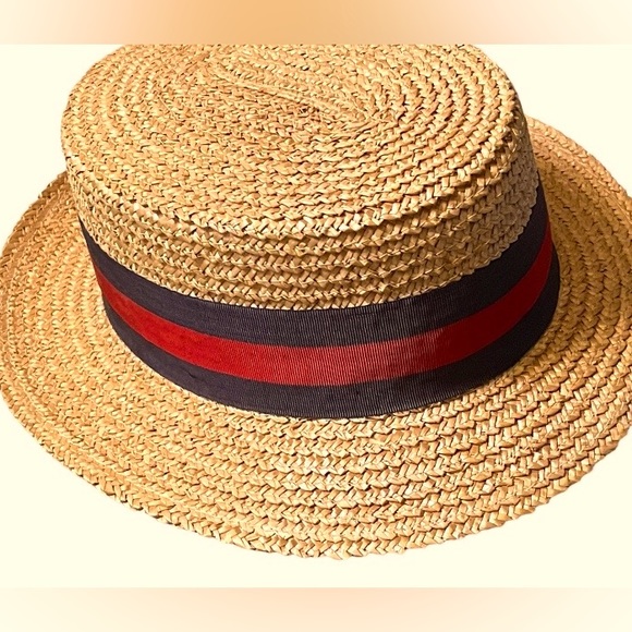 VINTAGE•OOAK•made in Italy by PONTE RIVALTO lux fashion designer men’s straw hat - Picture 1 of 3